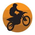 silhouette of a motorbike rider. Vector illustration decorative design Royalty Free Stock Photo