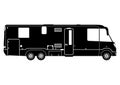 Side view of modern motorhome.