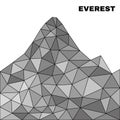 Silhouette mount Everest in polygonal style. Mountain landscape with triangles