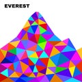 Silhouette mount Everest in polygonal style. Mountain landscape with triangles