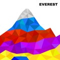 Silhouette mount Everest in polygonal style. Mountain landscape with triangles