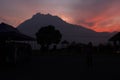 Silhouette of Mount Kinabalu, view from Pekan Nabalu, Sabah