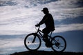 Silhouette of Mountain bike.Sport and healthy life.Extreme sport Royalty Free Stock Photo