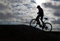 Silhouette of Mountain bike.Sport and healthy life.Extreme sport Royalty Free Stock Photo