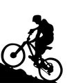 Silhouette mountain biker design vector Royalty Free Stock Photo