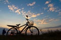 Silhouette of mountain bikes