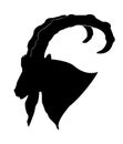 Silhouette of the mountain ram Royalty Free Stock Photo