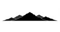 Silhouette of a mountain range featuring three distinct peaks. The central peak is the Royalty Free Stock Photo