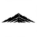 Silhouette of a mountain range with multiple peaks. Bold black lines define the distinct Royalty Free Stock Photo