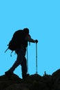 Silhouette of a mountaineer