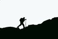 Silhouette of a mountaineer