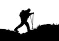 Silhouette of a mountaineer