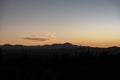 Silhouette of Mountains From Saguaro National Park at Sunset Royalty Free Stock Photo