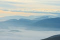 Silhouette of mountains at sunrise, Apennines, Umbria, Italy