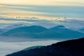 Silhouette of mountains at sunrise, Apennines, Umbria, Italy