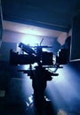 Silhouette of a movie camera