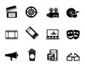 Silhouette Movie theater and cinema icons