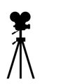 Silhouette movie video camera on the tripod Royalty Free Stock Photo