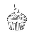 silhouette muffin with cherry icon
