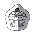 silhouette muffin with chocolate and strawberry icon