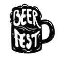 Silhouette of mug beer with lettering text Beer Fest. Vector Royalty Free Stock Photo