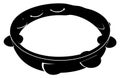 Silhouette of a tambourine vector