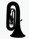 Vector silhouette of tuba