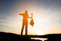 Silhouette of musician with guitar