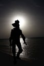 Silhouette of musketeer Royalty Free Stock Photo