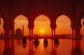 Silhouette of muslim man praying silhouette of muslim man praying with sunset background Royalty Free Stock Photo