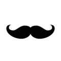 Silhouette mustache or moustache Icon Design. Black logo isolated on white background. Vector Illustration Royalty Free Stock Photo