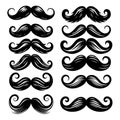 Silhouette of Mustache Vector Illustration Bundle, mustaches bundle black vector illustration Royalty Free Stock Photo