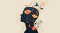 Silhouette with Nature and Cosmos Symbolizing Inner Growth