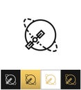 Silhouette navigation earth broadcast vector icon