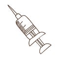 silhouette needle syringe with liquid and inchs