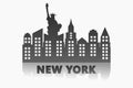 Silhouette of New York city skyline vector illustration Royalty Free Stock Photo