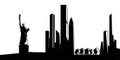 Silhouette of a New York cityscape Royalty Free Stock Photo