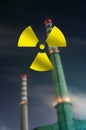 Silhouette of Nuclear Power Plan Royalty Free Stock Photo