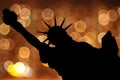 Silhouette NY Statue of Liberty Royalty Free Stock Photo