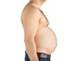 Silhouette of obese overweight man with fat belly Royalty Free Stock Photo