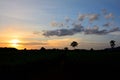 Silhouette object of tropical natural landscape