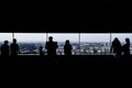 Silhouette of the observatory and the people of Landmark Tower