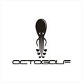 Silhouette Octopus Head with Golf Stick for brand or company