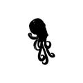 Silhouette octopus isolated on white background Royalty Free Stock Photo