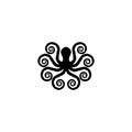 Silhouette Octopus vector template. Octopus vector