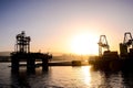 Silhouette of an offshore drilling rig