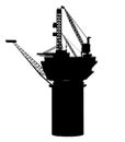 Silhouette of an Oil Platform Royalty Free Stock Photo