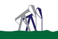 Silhouette of oil pumps