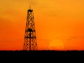 Silhouette oil rig Royalty Free Stock Photo