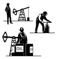 Silhouette oilman background in infrastructure